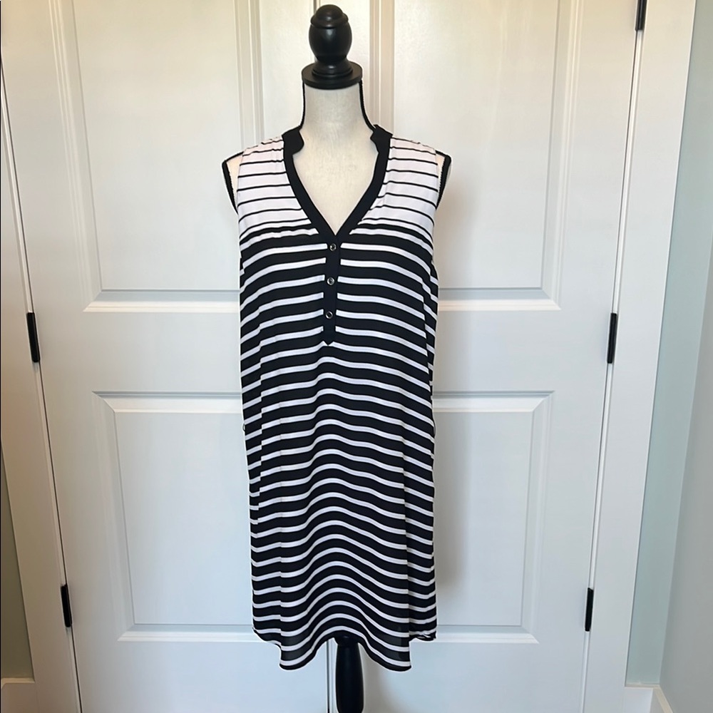 Express Black and White Striped Mini Dress size M